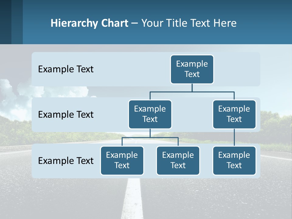 An Empty Road With Trees And Clouds In The Background PowerPoint Template