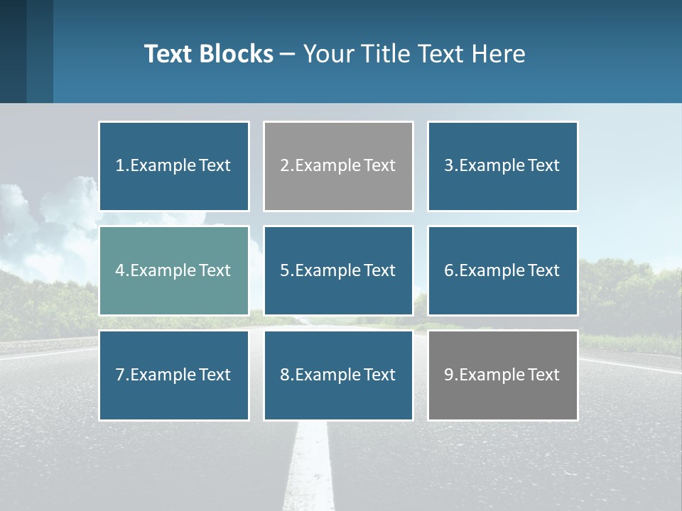 An Empty Road With Trees And Clouds In The Background PowerPoint Template
