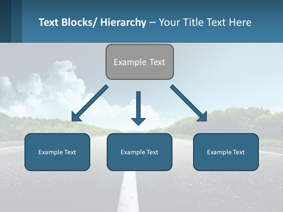 An Empty Road With Trees And Clouds In The Background PowerPoint Template