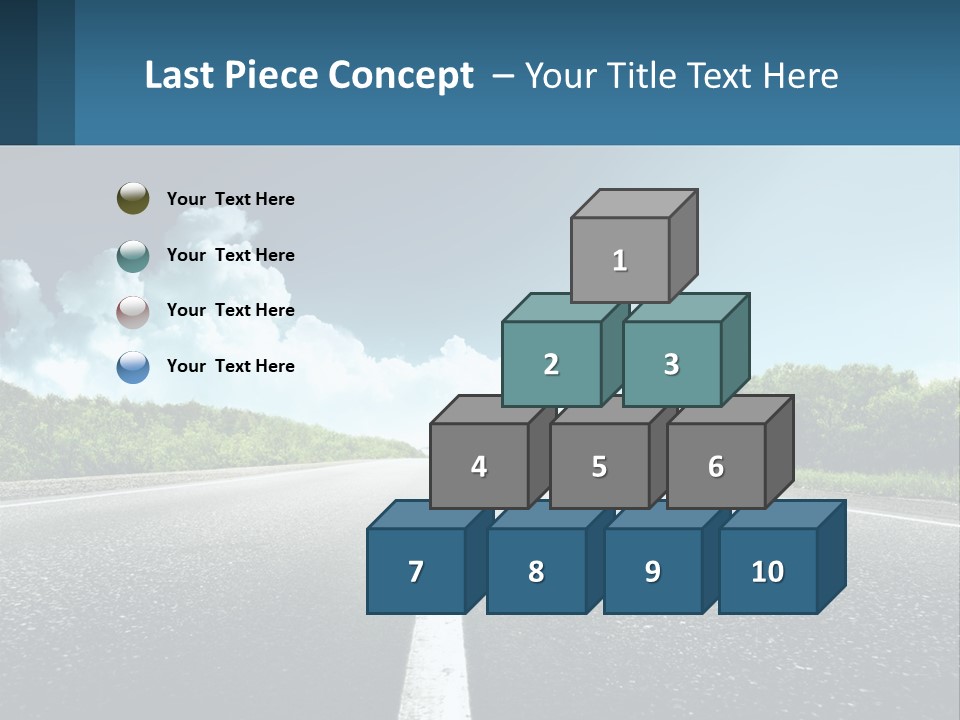 An Empty Road With Trees And Clouds In The Background PowerPoint Template