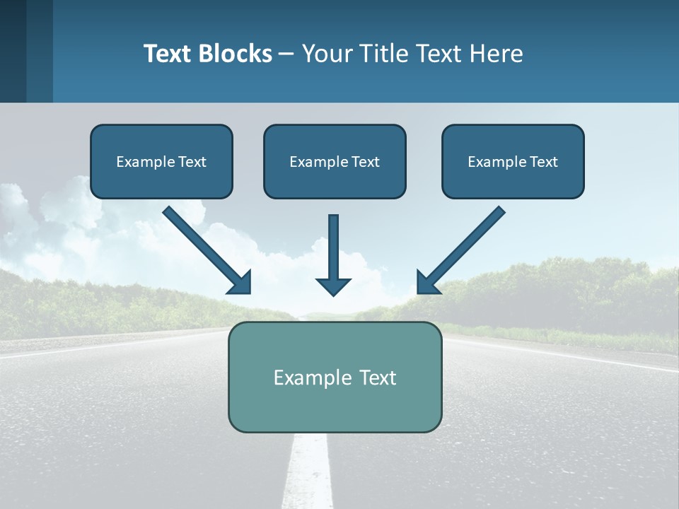 An Empty Road With Trees And Clouds In The Background PowerPoint Template