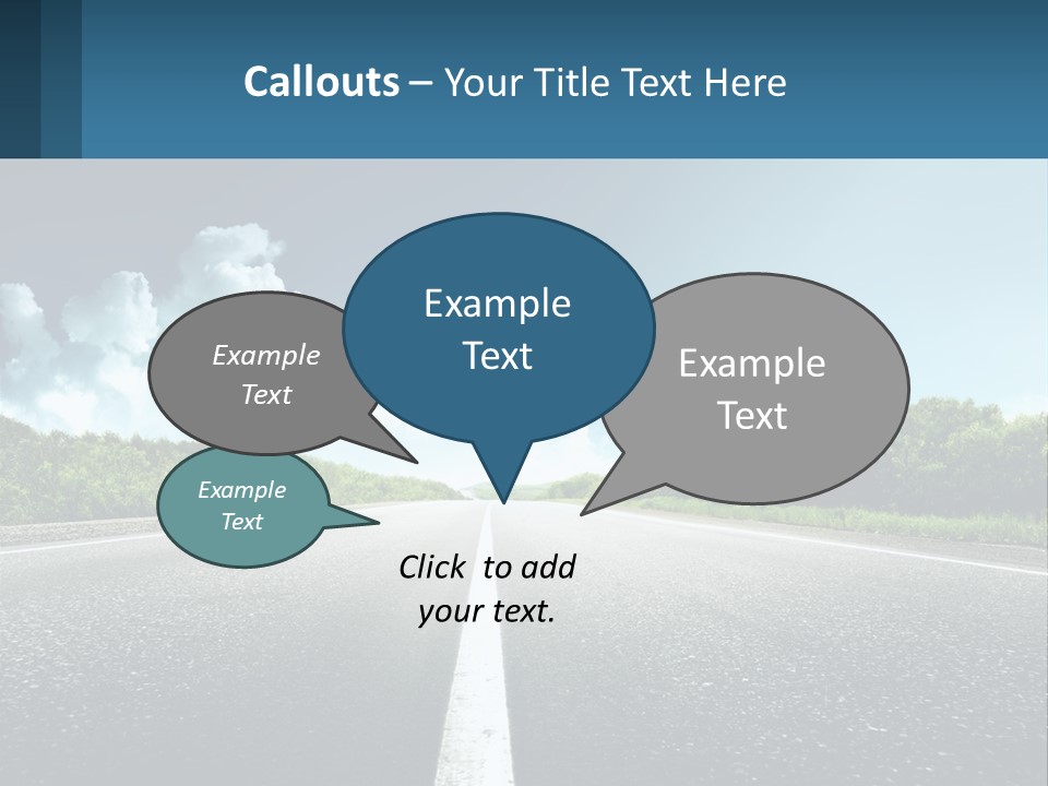 An Empty Road With Trees And Clouds In The Background PowerPoint Template