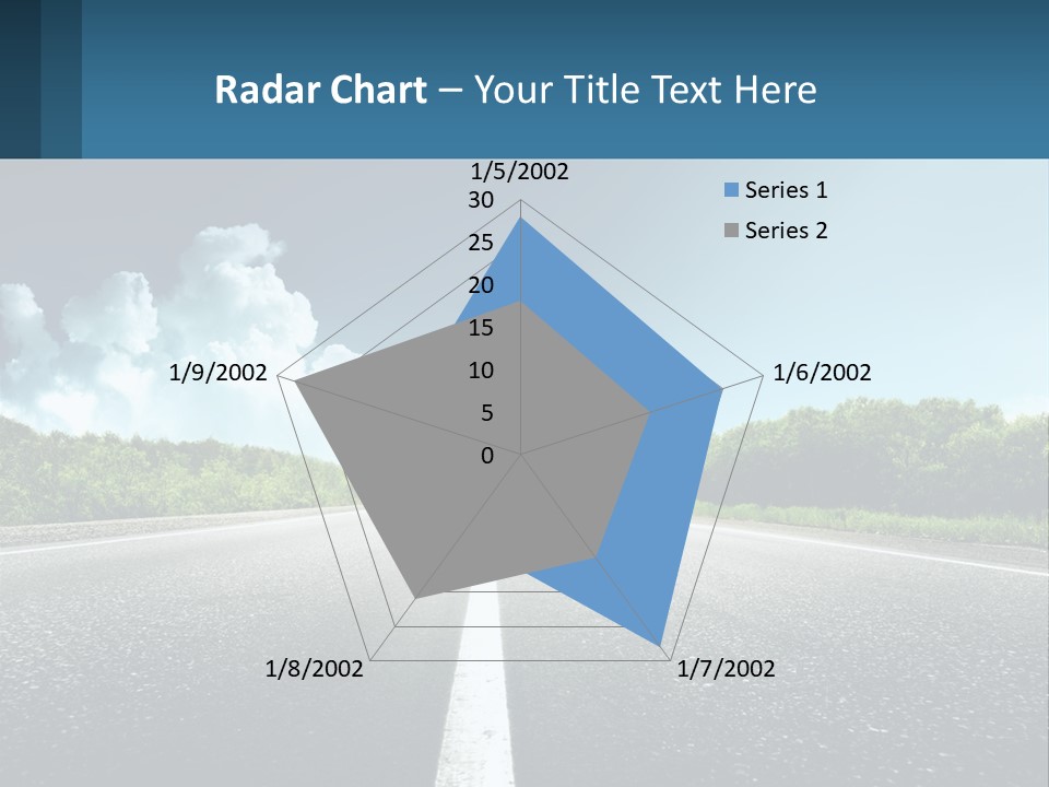 An Empty Road With Trees And Clouds In The Background PowerPoint Template