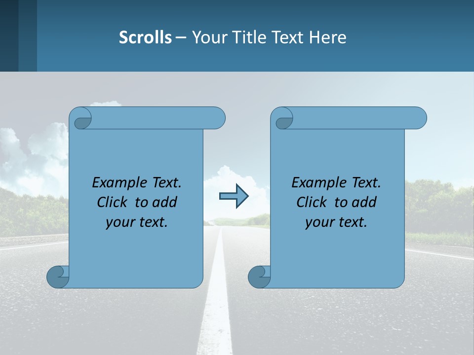 An Empty Road With Trees And Clouds In The Background PowerPoint Template
