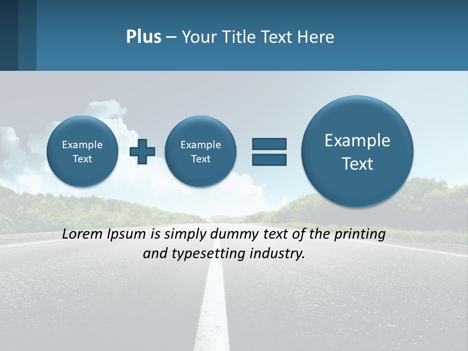 An Empty Road With Trees And Clouds In The Background PowerPoint Template