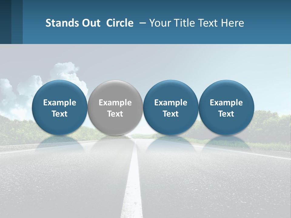 An Empty Road With Trees And Clouds In The Background PowerPoint Template