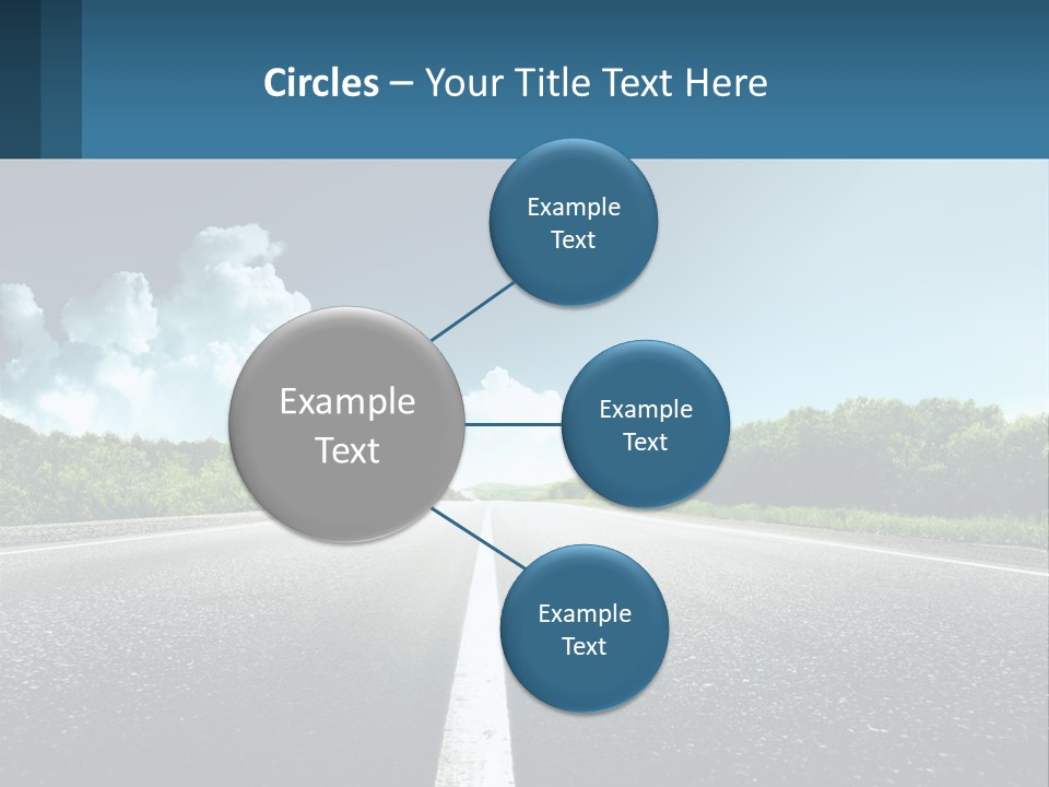 An Empty Road With Trees And Clouds In The Background PowerPoint Template