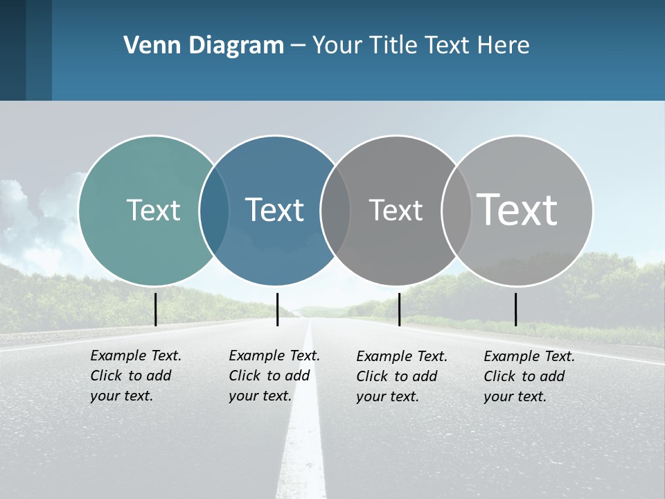 An Empty Road With Trees And Clouds In The Background PowerPoint Template