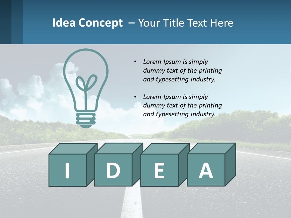 An Empty Road With Trees And Clouds In The Background PowerPoint Template