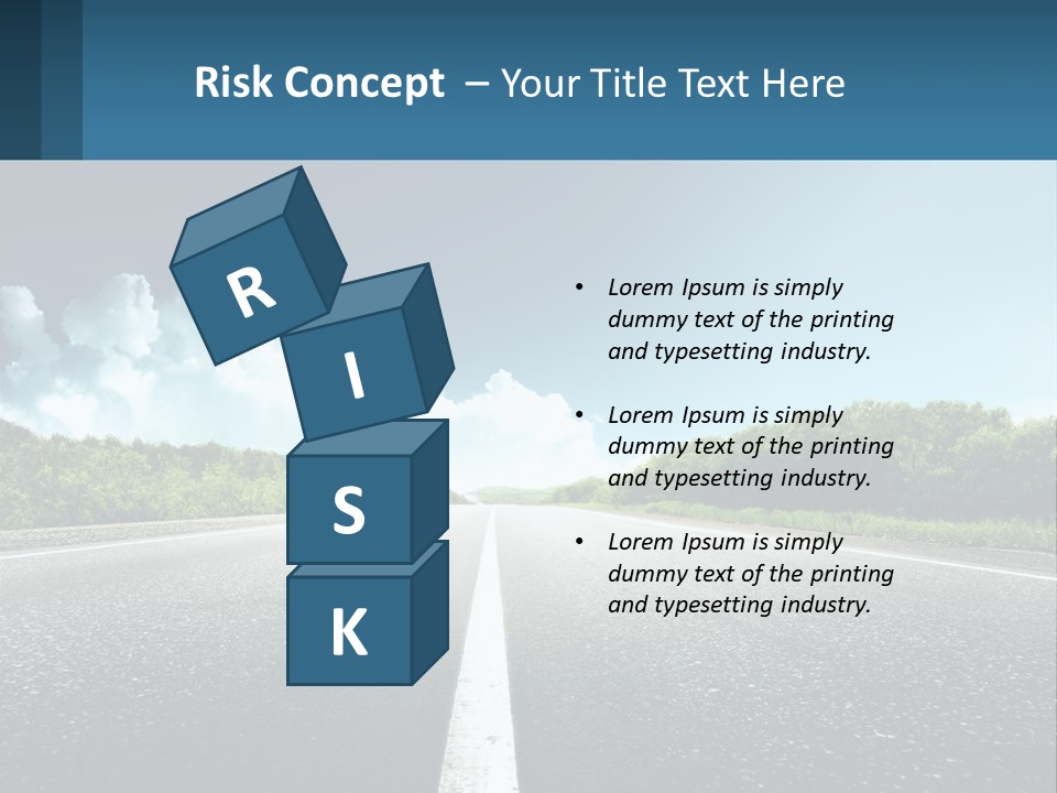 An Empty Road With Trees And Clouds In The Background PowerPoint Template