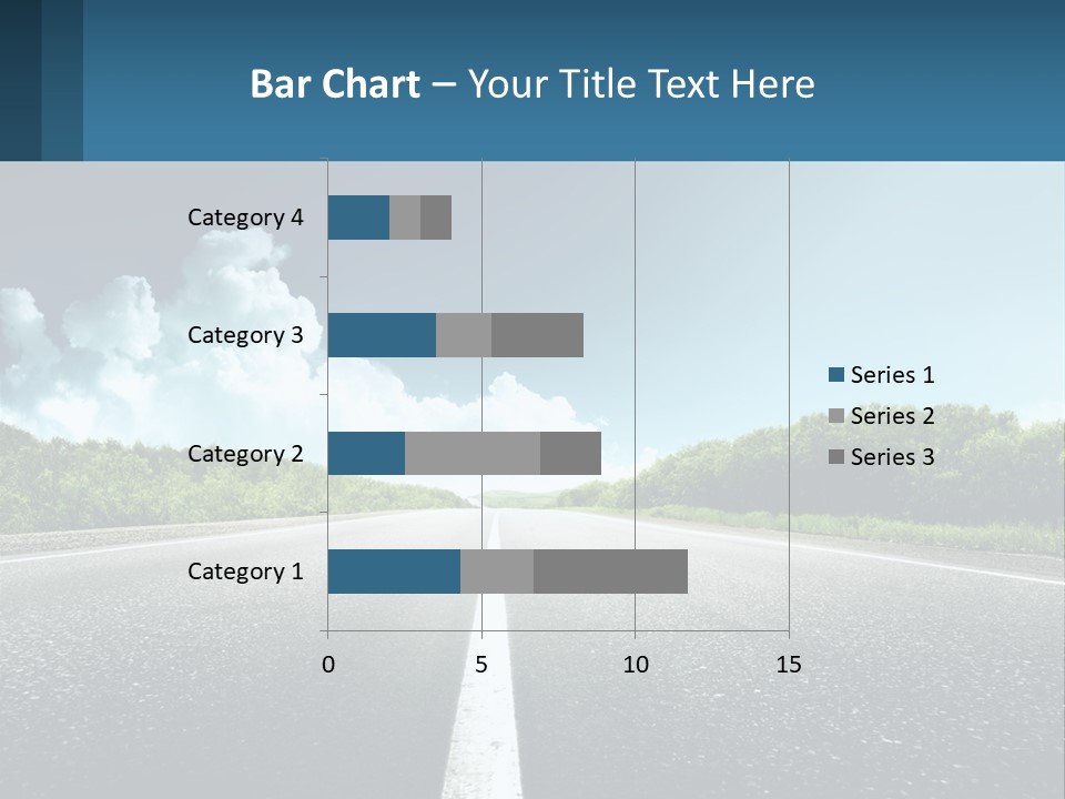 An Empty Road With Trees And Clouds In The Background PowerPoint Template