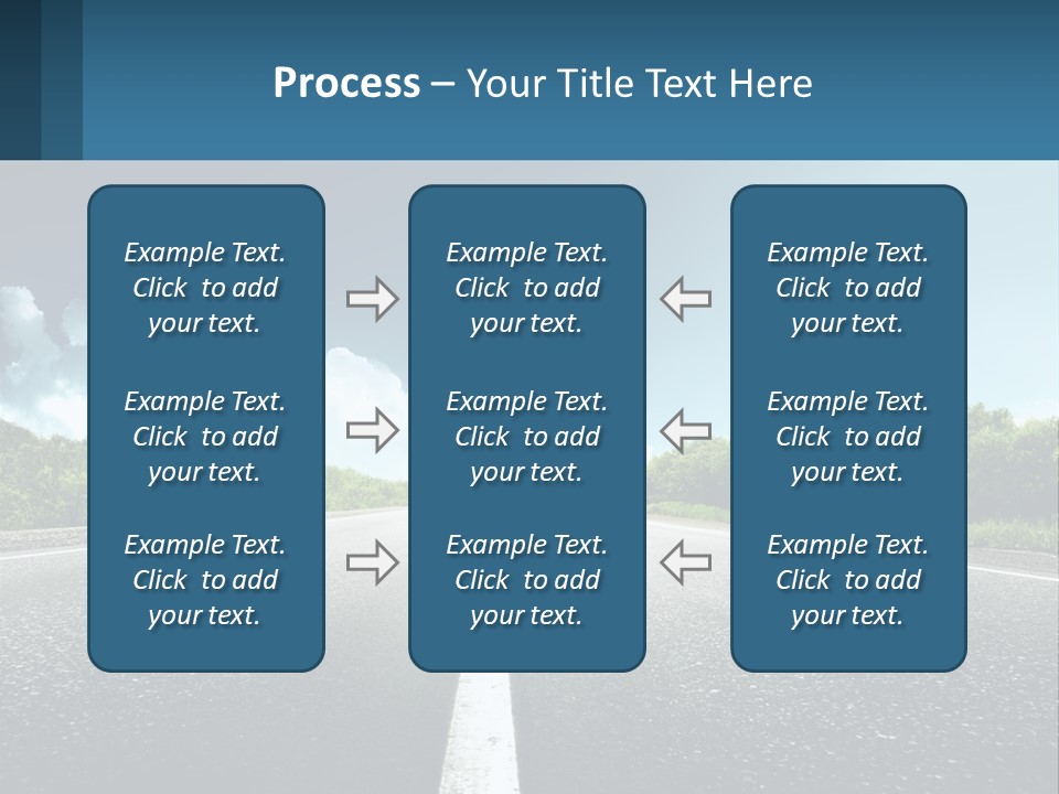 An Empty Road With Trees And Clouds In The Background PowerPoint Template