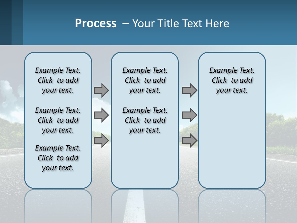 An Empty Road With Trees And Clouds In The Background PowerPoint Template