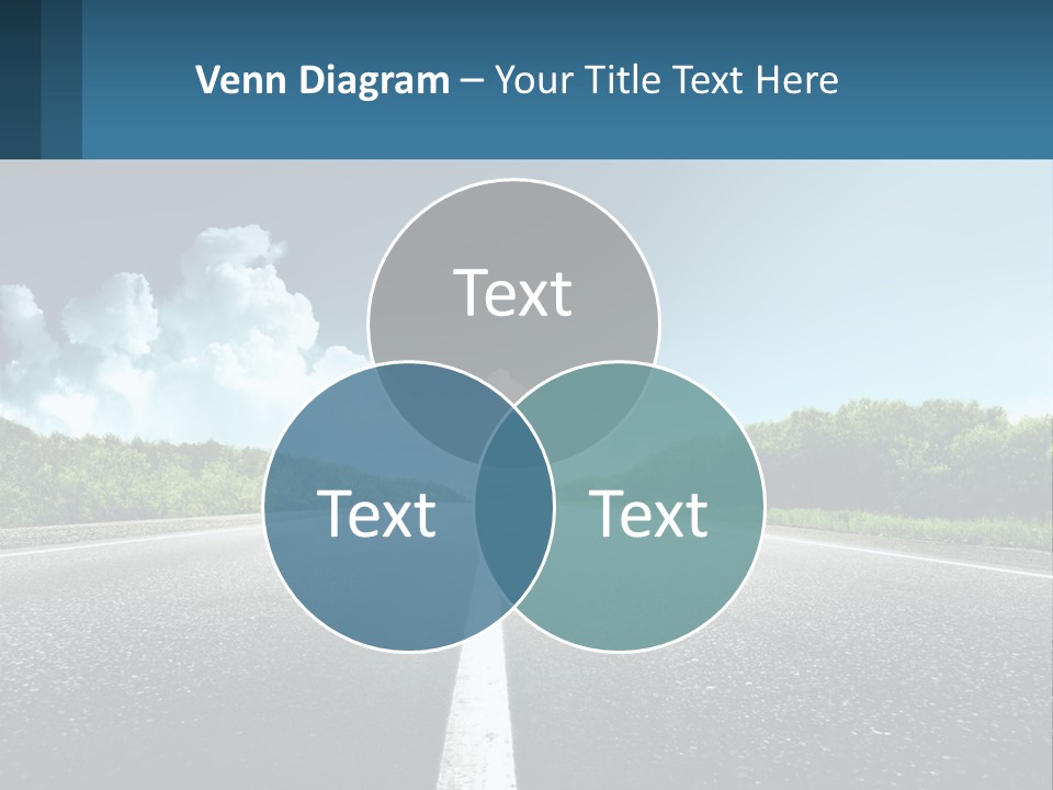 An Empty Road With Trees And Clouds In The Background PowerPoint Template