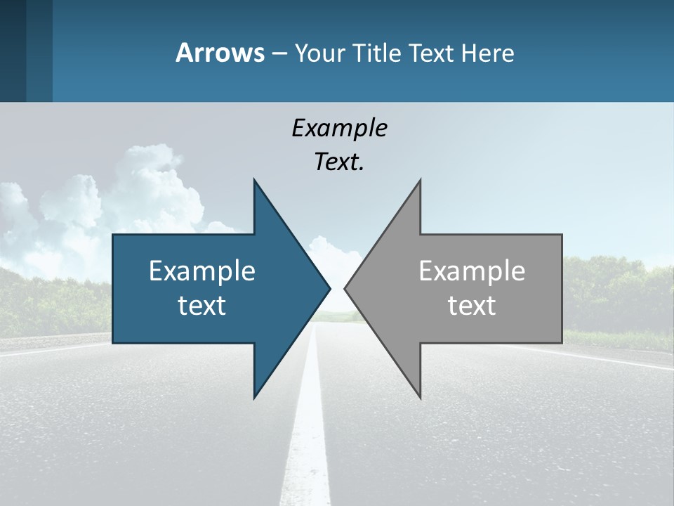 An Empty Road With Trees And Clouds In The Background PowerPoint Template