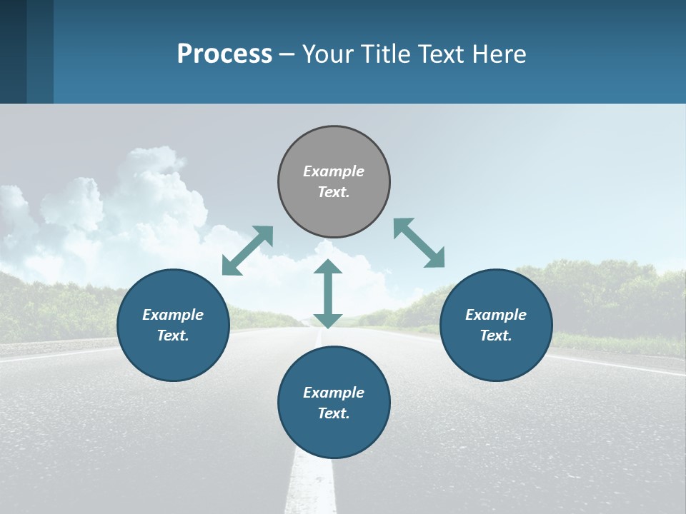 An Empty Road With Trees And Clouds In The Background PowerPoint Template
