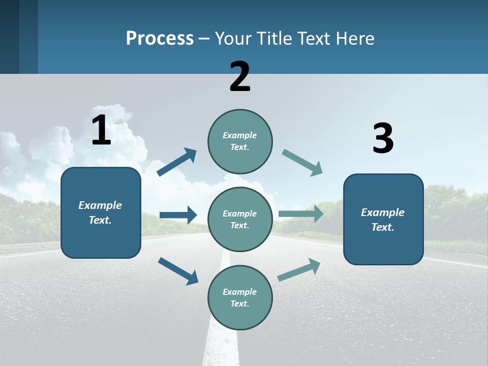 An Empty Road With Trees And Clouds In The Background PowerPoint Template