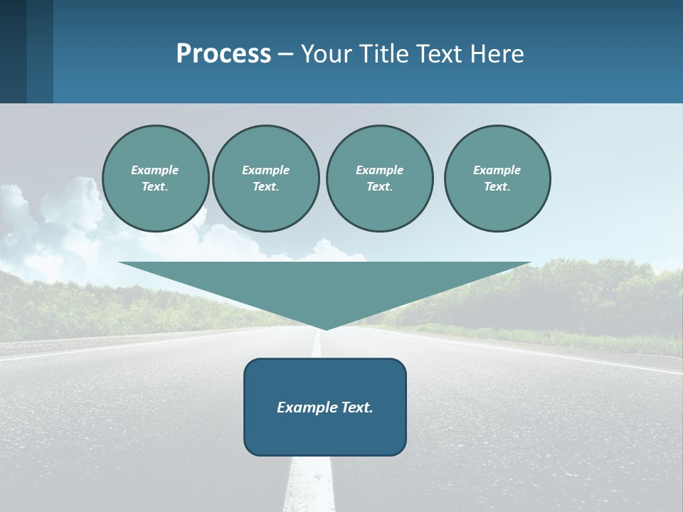 An Empty Road With Trees And Clouds In The Background PowerPoint Template