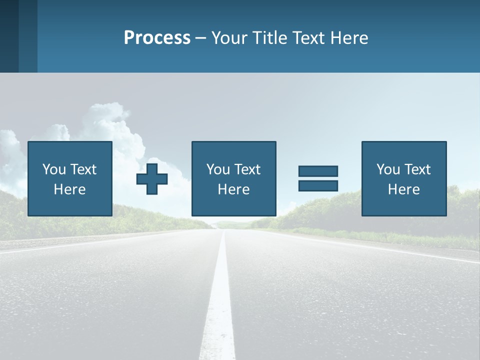 An Empty Road With Trees And Clouds In The Background PowerPoint Template