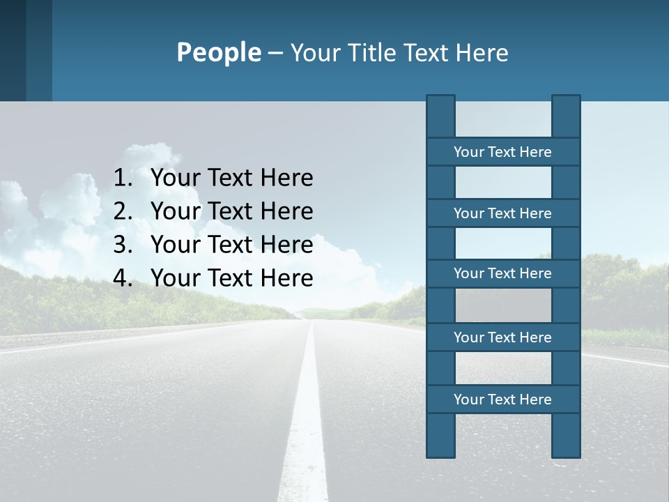 An Empty Road With Trees And Clouds In The Background PowerPoint Template