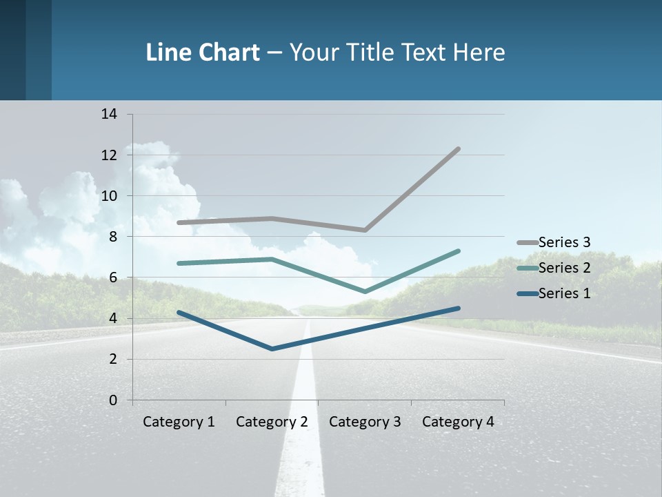An Empty Road With Trees And Clouds In The Background PowerPoint Template