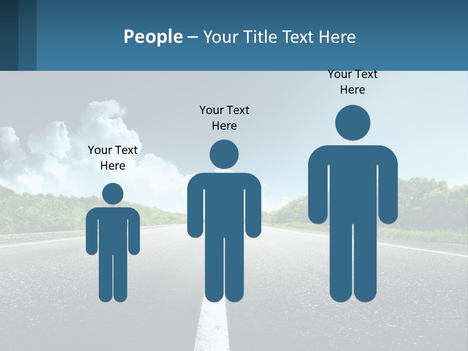 An Empty Road With Trees And Clouds In The Background PowerPoint Template