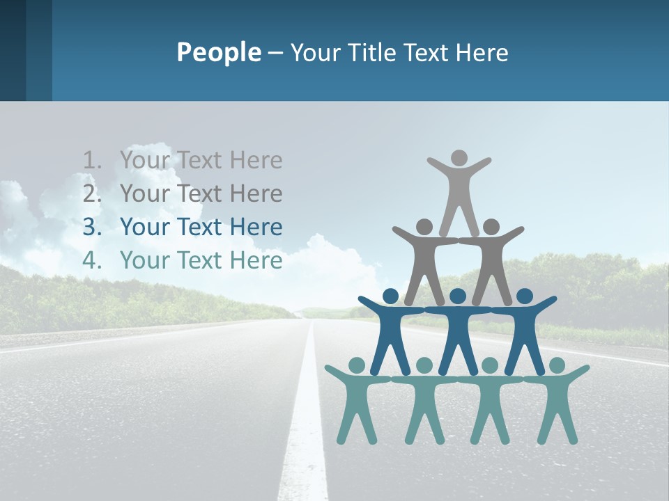 An Empty Road With Trees And Clouds In The Background PowerPoint Template