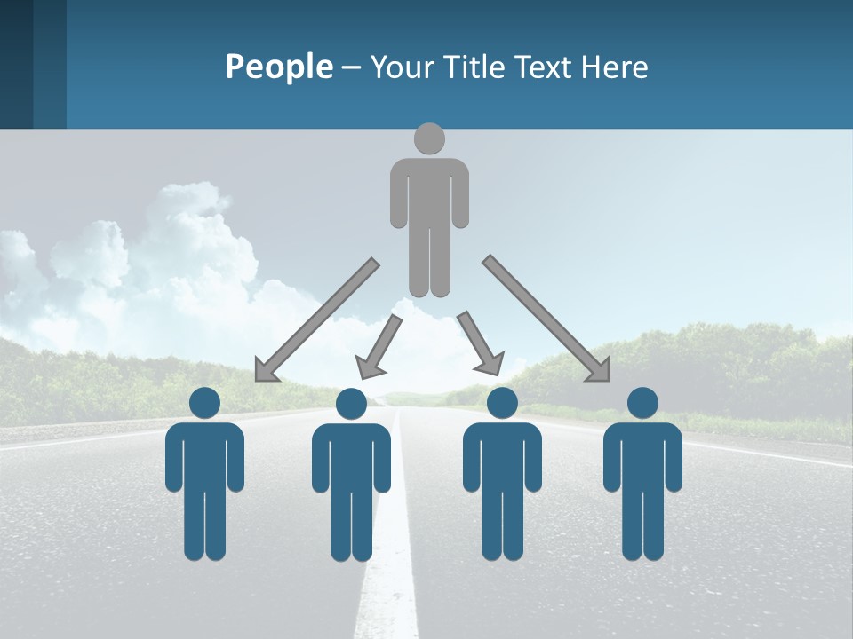 An Empty Road With Trees And Clouds In The Background PowerPoint Template