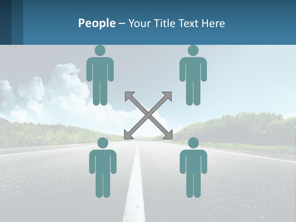 An Empty Road With Trees And Clouds In The Background PowerPoint Template