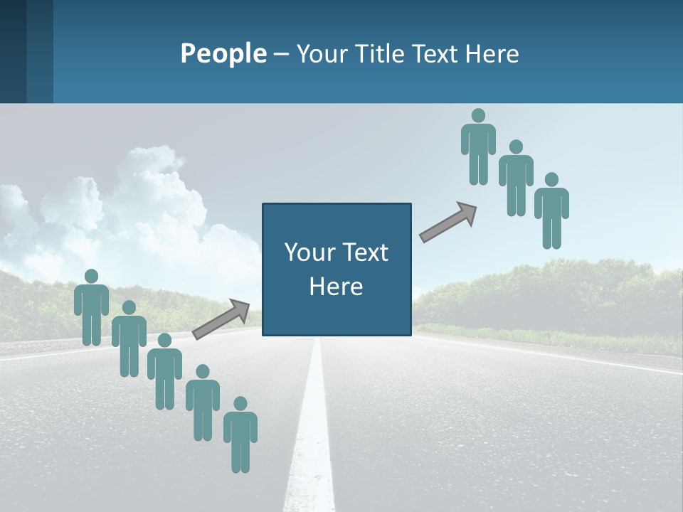 An Empty Road With Trees And Clouds In The Background PowerPoint Template