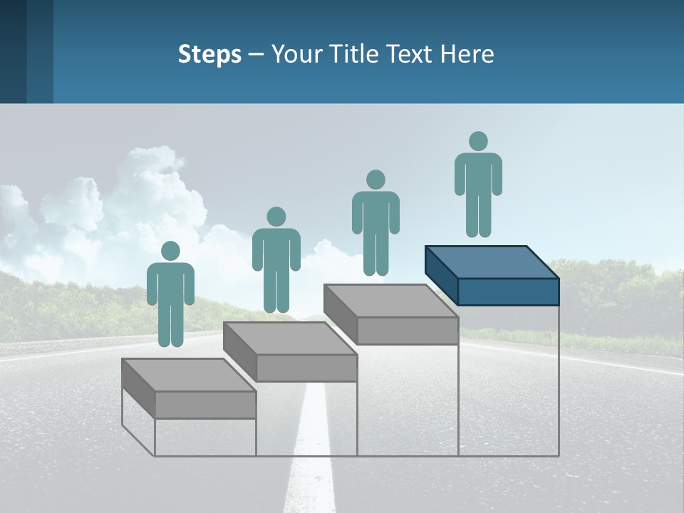 An Empty Road With Trees And Clouds In The Background PowerPoint Template