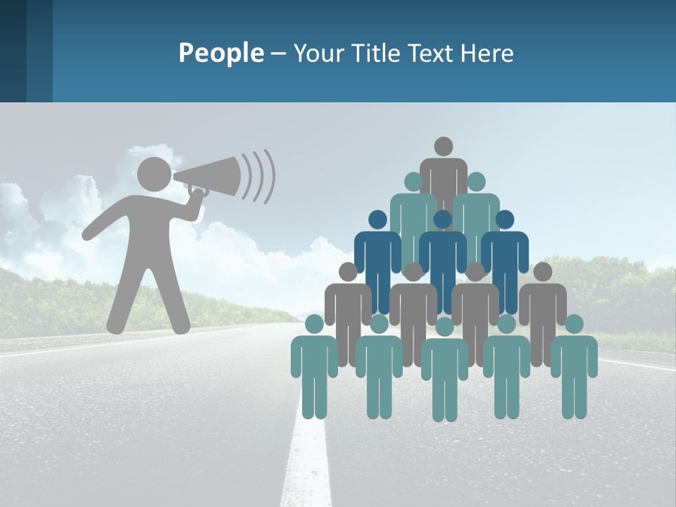 An Empty Road With Trees And Clouds In The Background PowerPoint Template