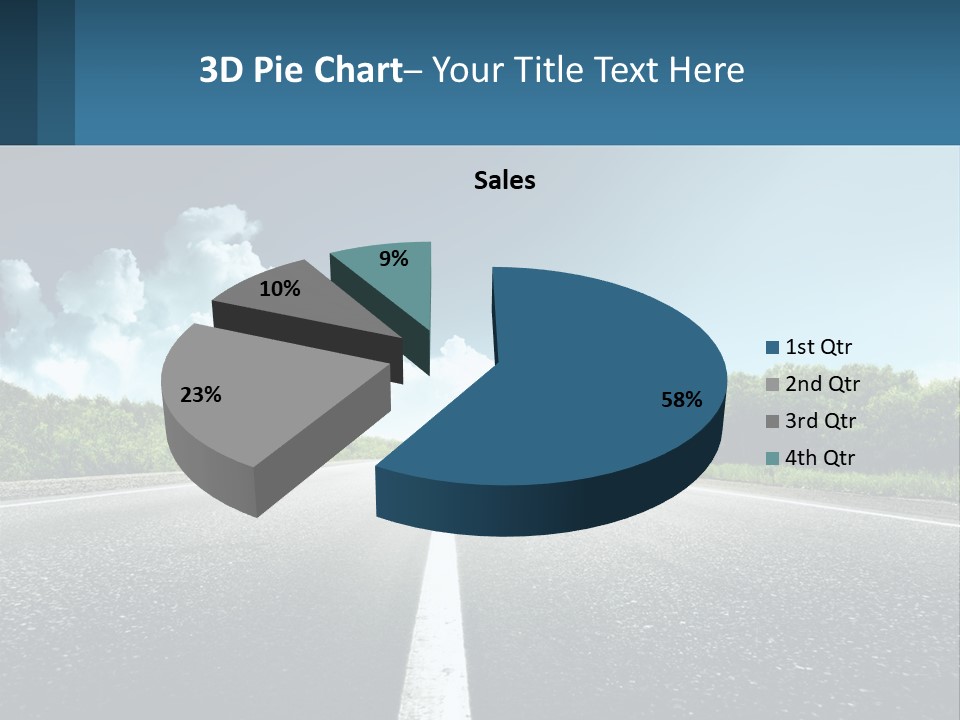 An Empty Road With Trees And Clouds In The Background PowerPoint Template