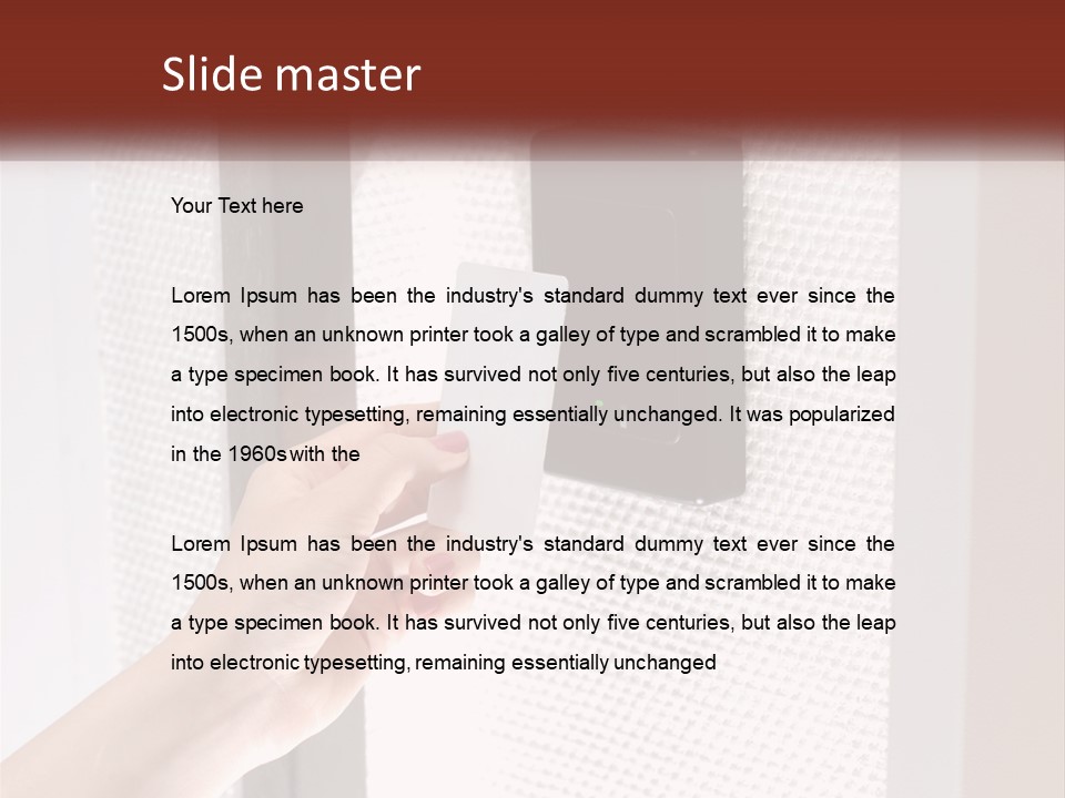 A Person Holding A Card In Front Of A Door PowerPoint Template