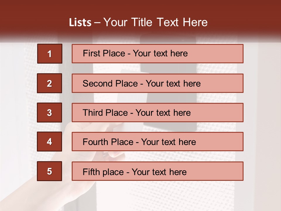A Person Holding A Card In Front Of A Door PowerPoint Template