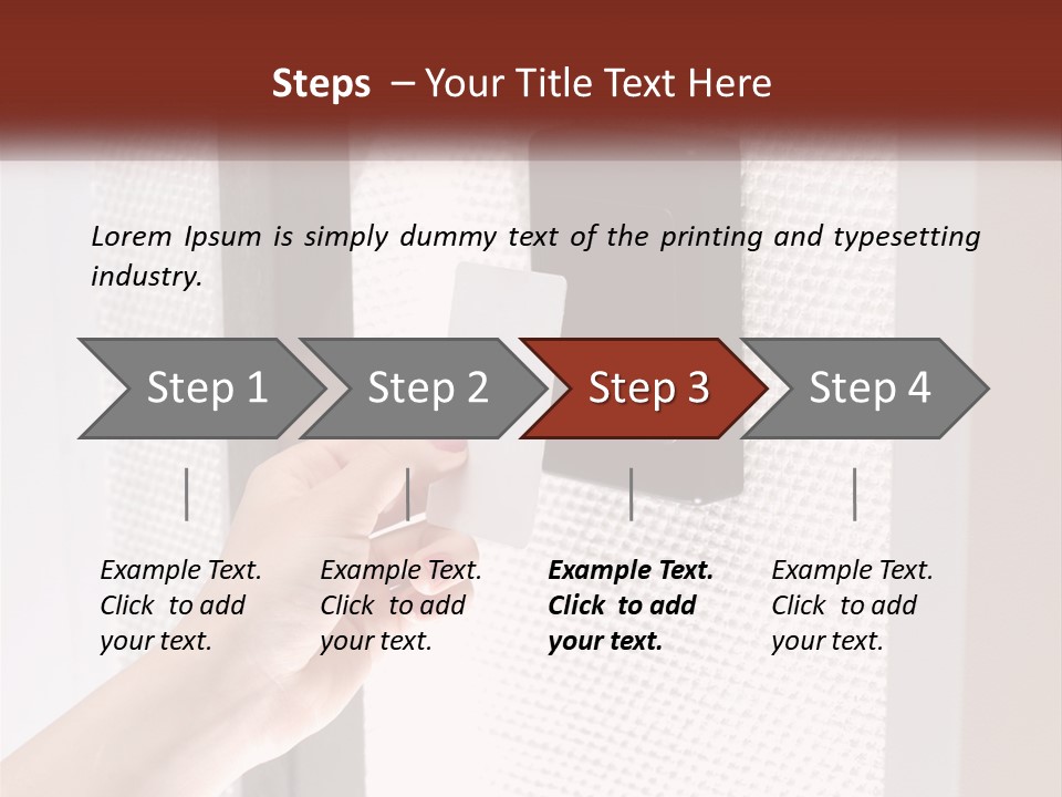 A Person Holding A Card In Front Of A Door PowerPoint Template