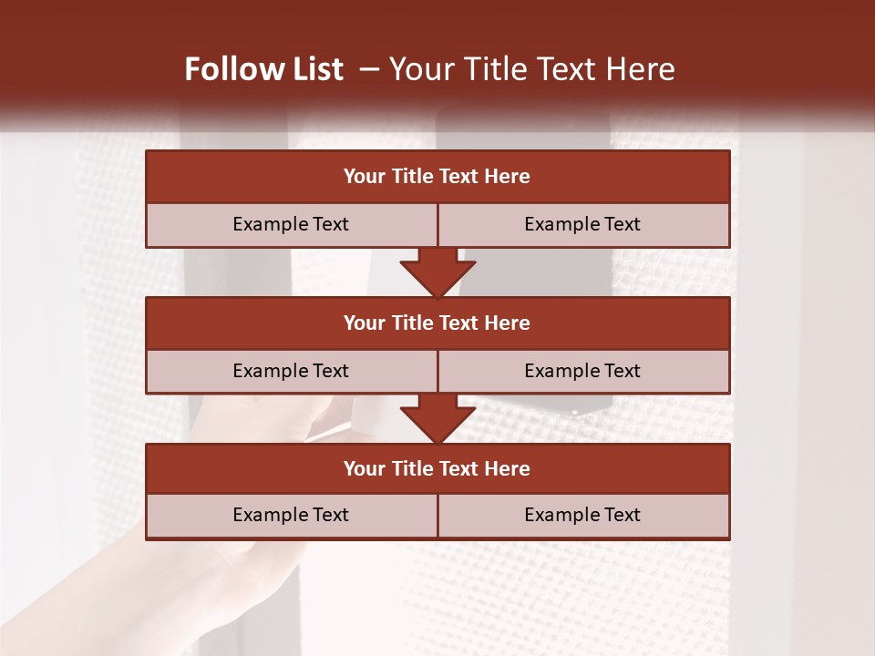 A Person Holding A Card In Front Of A Door PowerPoint Template