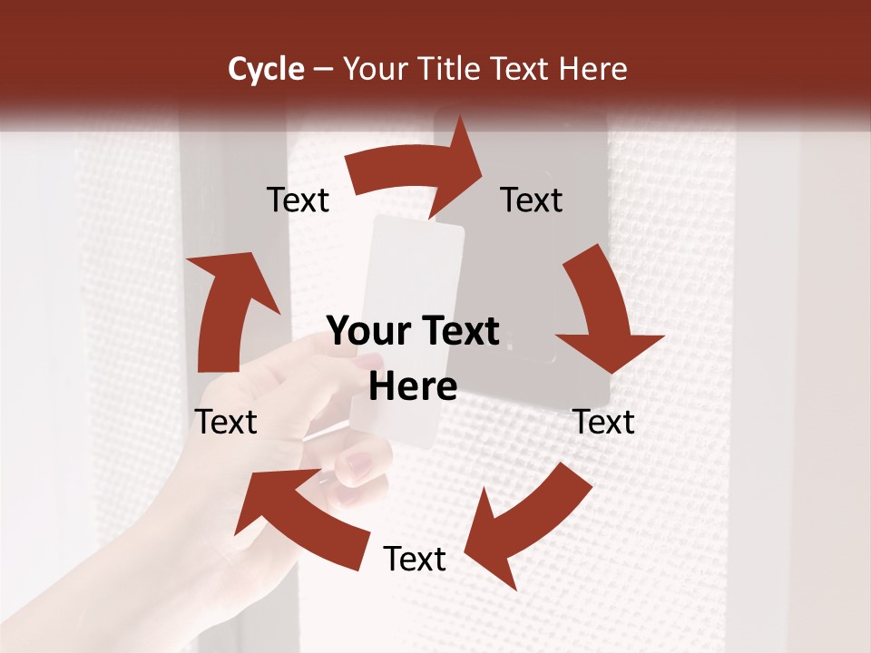 A Person Holding A Card In Front Of A Door PowerPoint Template