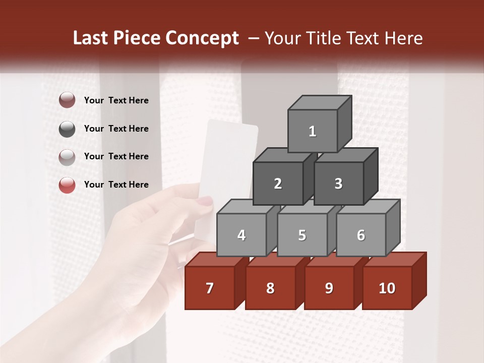 A Person Holding A Card In Front Of A Door PowerPoint Template