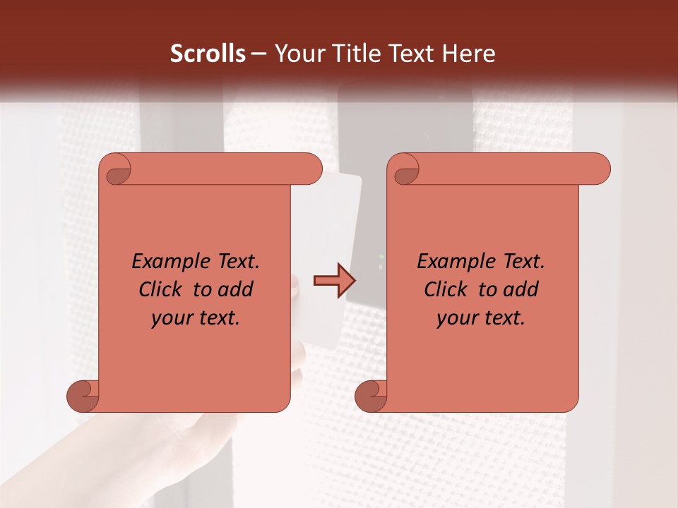 A Person Holding A Card In Front Of A Door PowerPoint Template