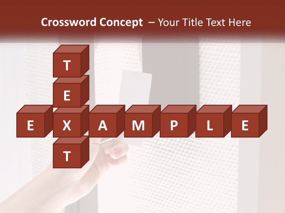 A Person Holding A Card In Front Of A Door PowerPoint Template