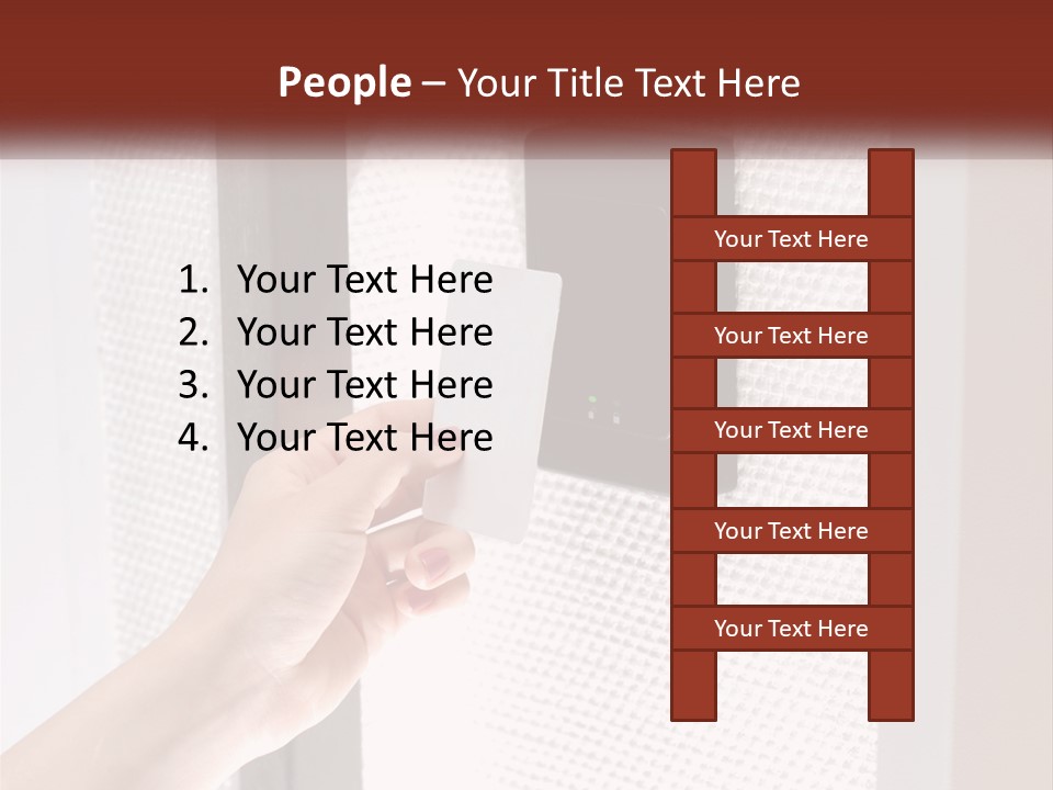 A Person Holding A Card In Front Of A Door PowerPoint Template