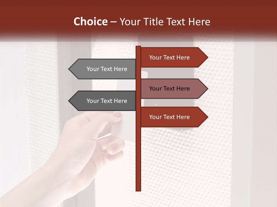 A Person Holding A Card In Front Of A Door PowerPoint Template