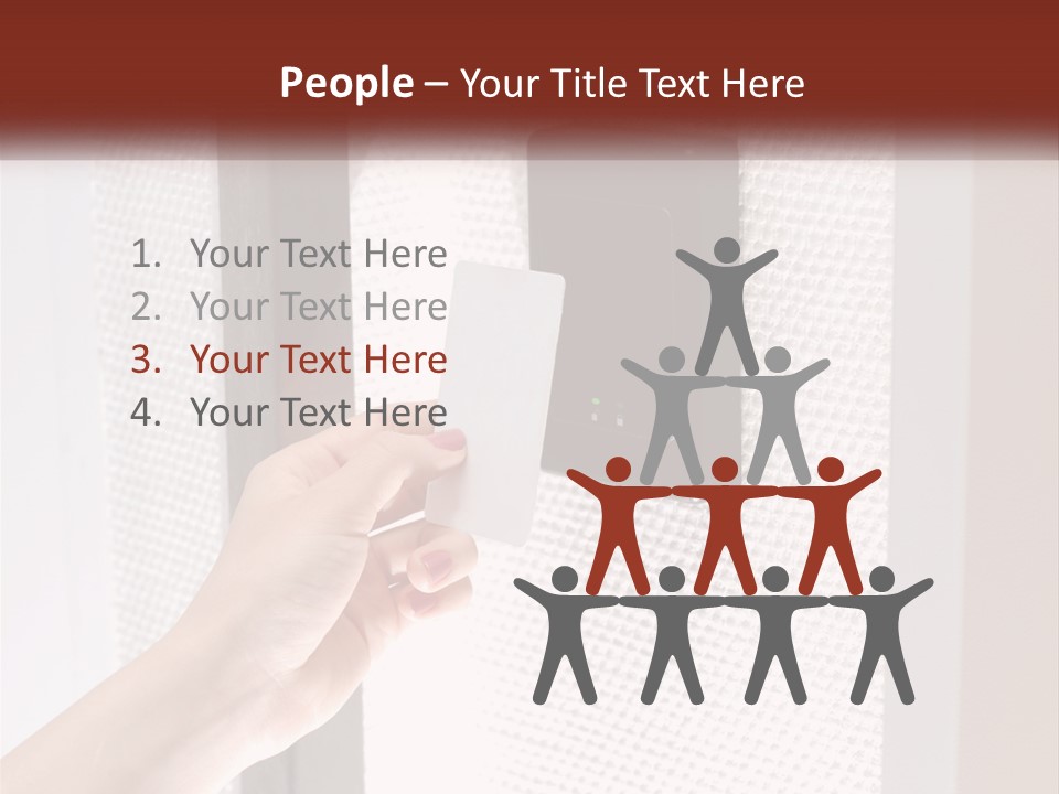 A Person Holding A Card In Front Of A Door PowerPoint Template