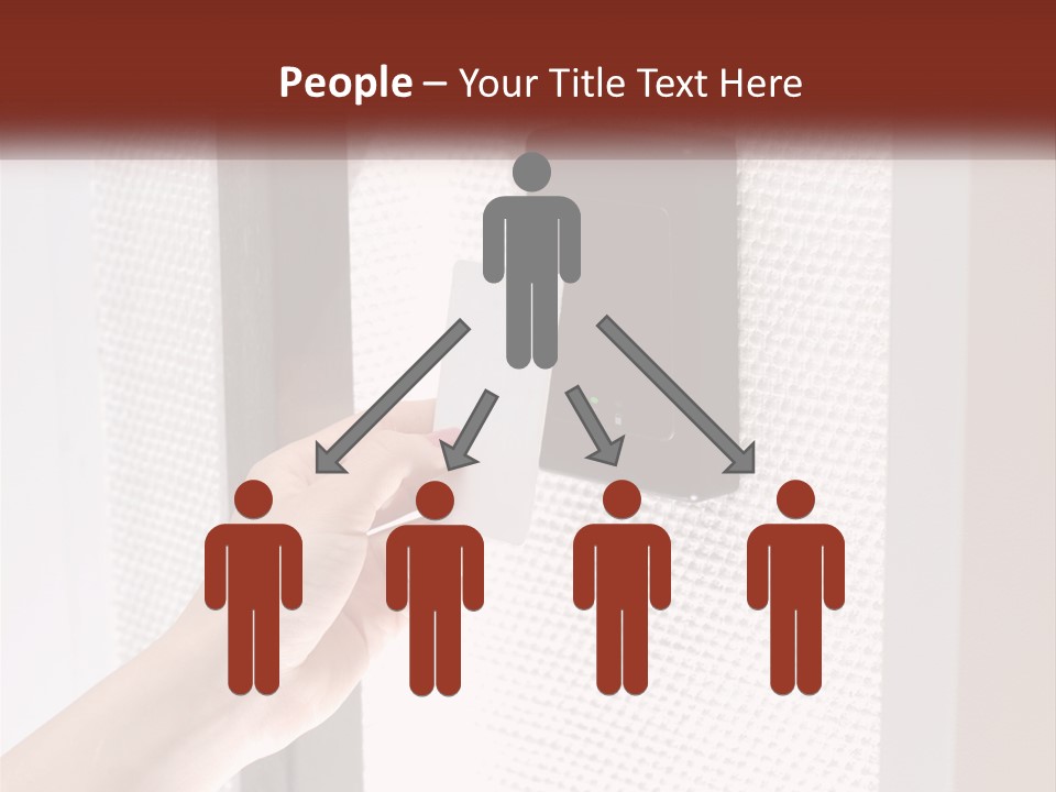 A Person Holding A Card In Front Of A Door PowerPoint Template