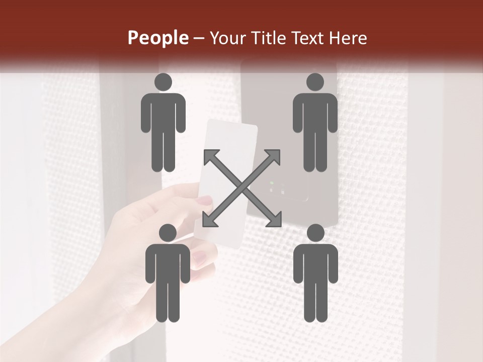 A Person Holding A Card In Front Of A Door PowerPoint Template