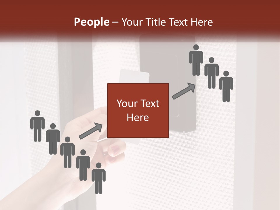 A Person Holding A Card In Front Of A Door PowerPoint Template