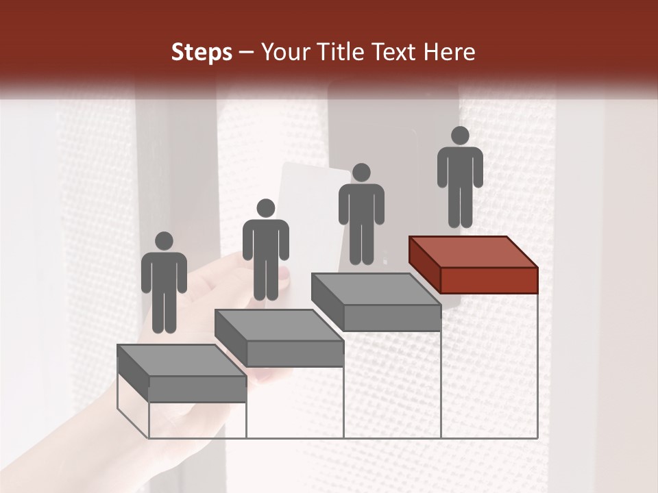 A Person Holding A Card In Front Of A Door PowerPoint Template