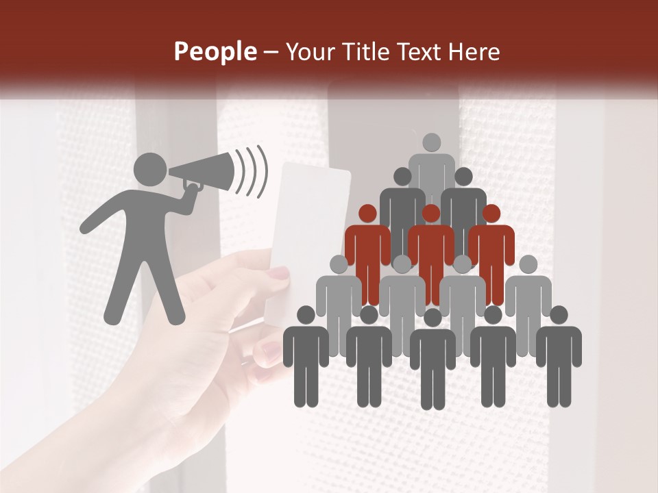A Person Holding A Card In Front Of A Door PowerPoint Template