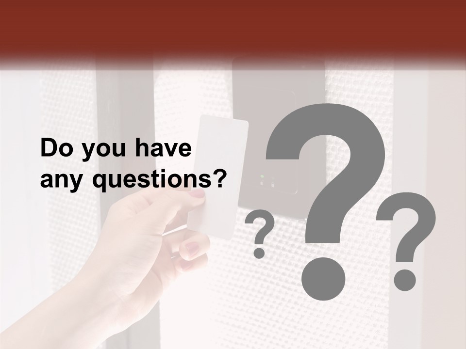 A Person Holding A Card In Front Of A Door PowerPoint Template